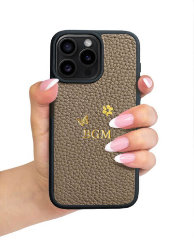 Deri iPhone Kılıf 12 Pro Max Vizon Togo - (1)