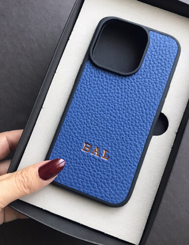 Deri iPhone Kılıf 14 Pro Max Mavi Togo - 3