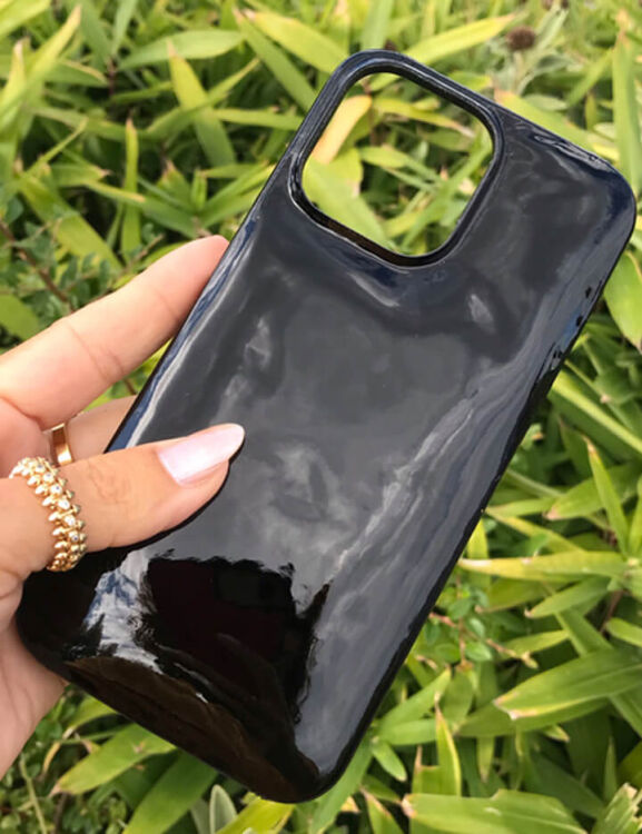 Deri iPhone Kılıf 14 Pro Max Siyah Rugan Full Deri - 3