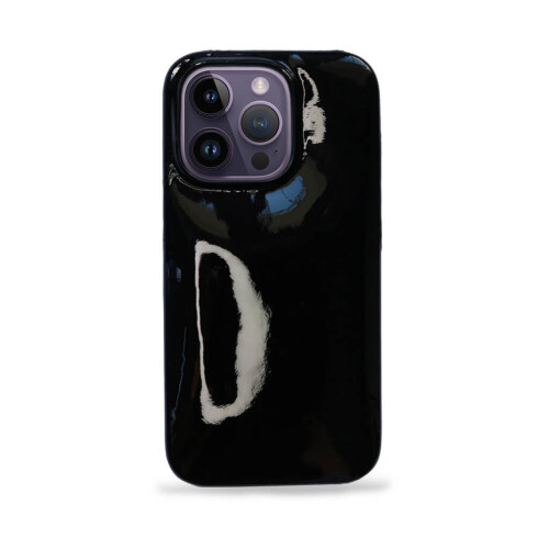 Deri iPhone Kılıf 14 Pro Max Siyah Rugan Full Deri - 3