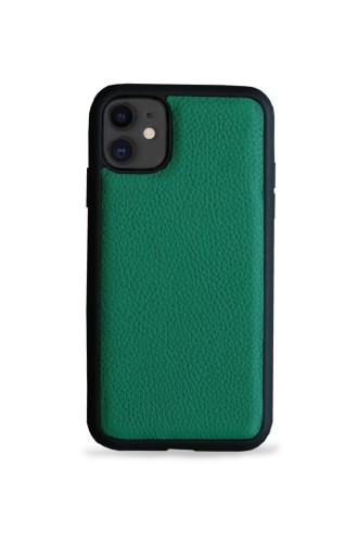 Deri iPhone Kılıf 11 Koyu Yeşil Togo - 1