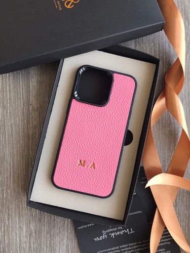 Deri iPhone Kılıf 12 Pro Max Pembe Togo - 1