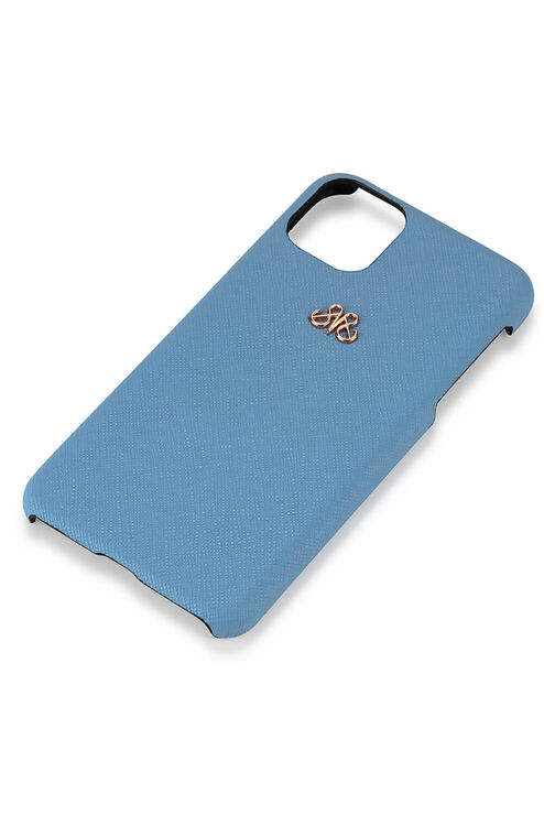Deri iPhone Kılıf 12 Mini Açık Mavi Saffiano - 2