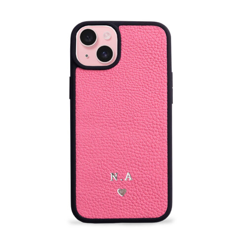 Deri iPhone Kılıf 14- iPhone Kılıf 13 Pembe Togo - 