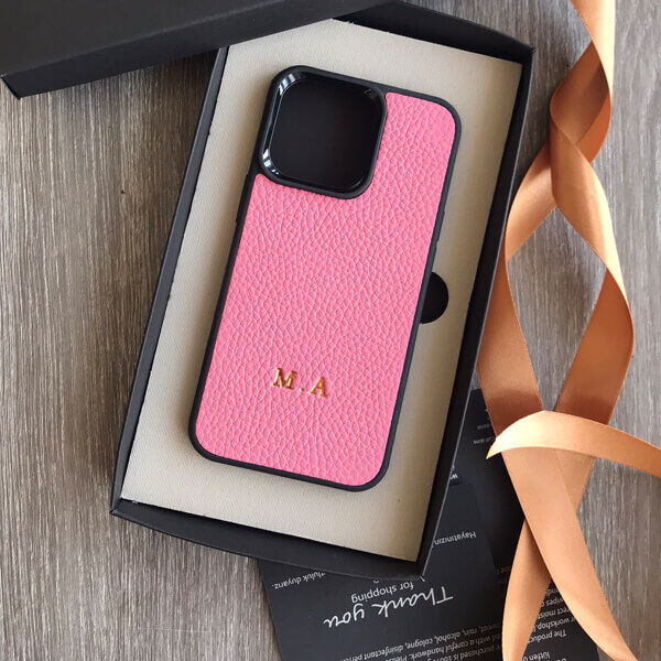 Deri iPhone Kılıf 14- iPhone Kılıf 13 Pembe Togo - 3