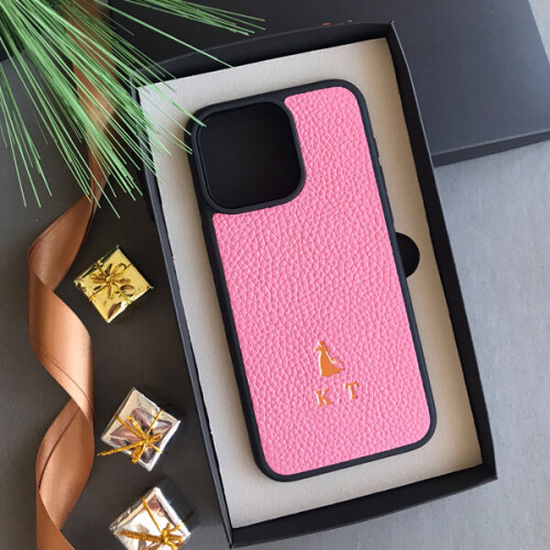 Deri iPhone Kılıf 14- iPhone Kılıf 13 Pembe Togo - 4