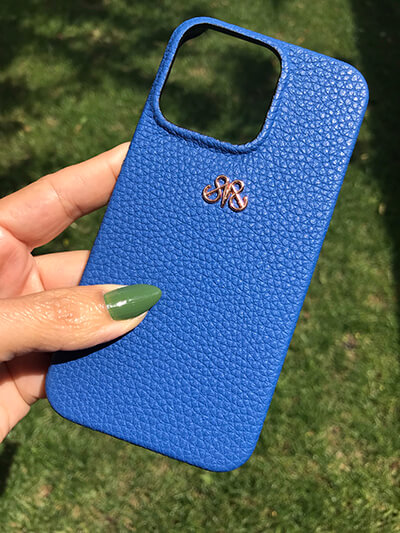 Deri iPhone Kılıf 13 Pro Mavi Togo Full Deri - 5
