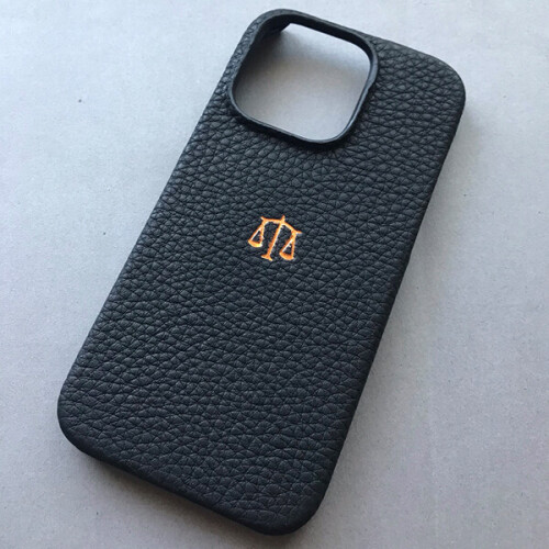 Deri iPhone Kılıf 13 Pro Max Siyah Togo - 5