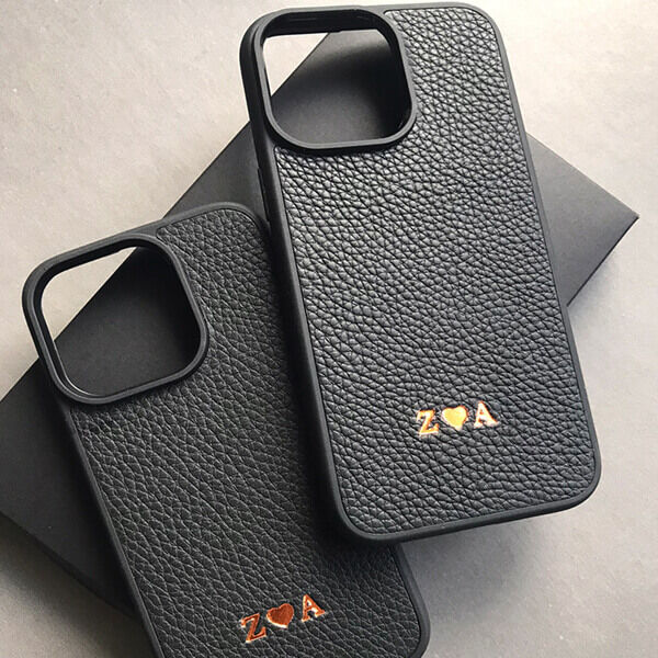 Deri iPhone Kılıf 13 Pro Max Siyah Togo - 6