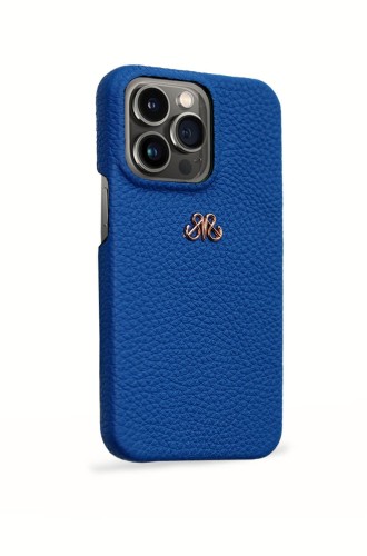 Deri iPhone Kılıf 13 Mini Mavi Togo - 3