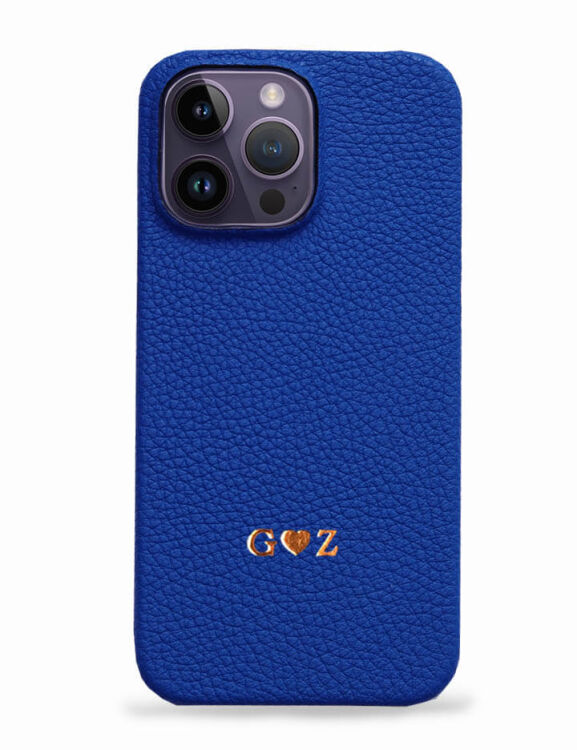 Deri iPhone Kılıf 14 Pro Max Mavi Togo Full Deri - 1