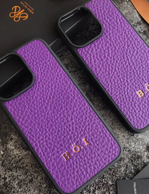 Deri iPhone Kılıf 14 Pro Max Mor Togo - 5