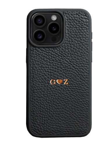 Deri iPhone Kılıf 14 Pro Max Siyah Togo 