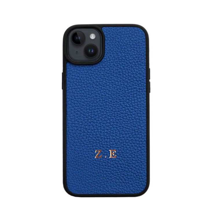 Deri iPhone Kılıf 14 Plus Mavi Togo - 2