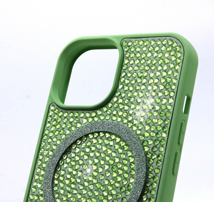 iPhone Kılıf 15 MageSafe Özellikli Yeşil Taşlı - 2