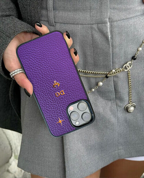 Deri iPhone Kılıf 15 Mor Togo - 3