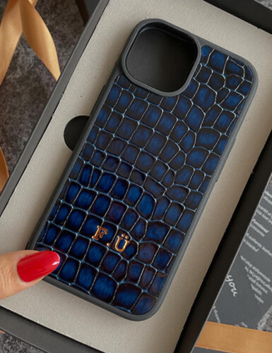 Deri iPhone Kılıf 15 Plus Premium Lacivert - 6