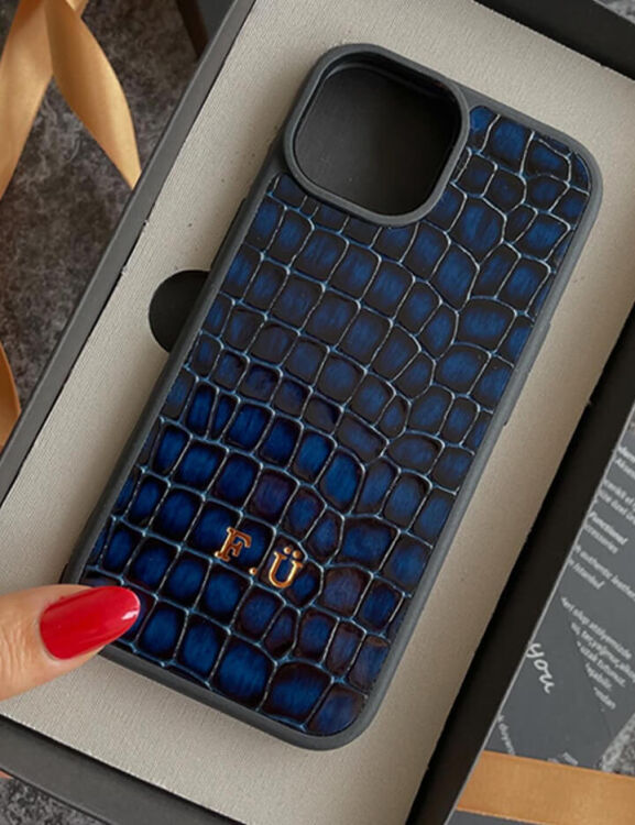 Deri iPhone Kılıf 15 Plus Premium Lacivert - 6