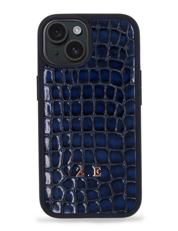 Deri iPhone Kılıf 15 Plus Premium Lacivert - 1