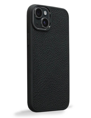 Deri iPhone Kılıf 15 Plus Siyah Togo - 4