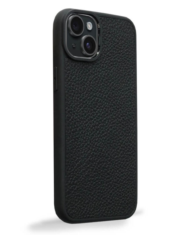 Deri iPhone Kılıf 15 Plus Siyah Togo - 4