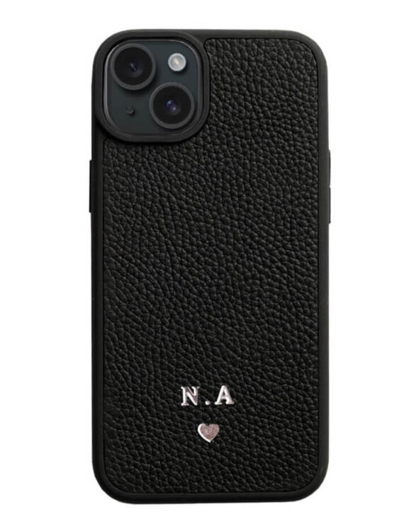 Deri iPhone Kılıf 15 Plus Siyah Togo - 1