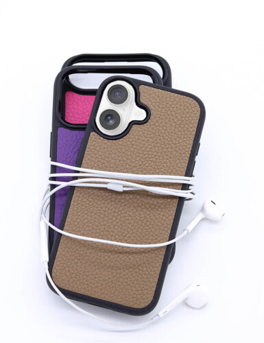 Deri iPhone Kılıf 15 Plus Vizon Togo - 5