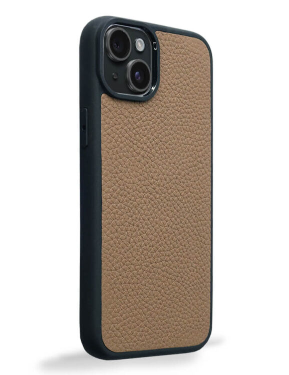 Deri iPhone Kılıf 15 Plus Vizon Togo - 4