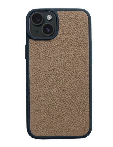 Deri iPhone Kılıf 15 Plus Vizon Togo 