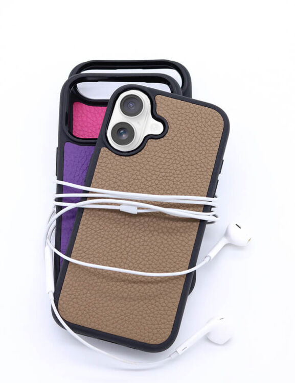 Deri iPhone Kılıf 15 Plus Vizon Togo - 5