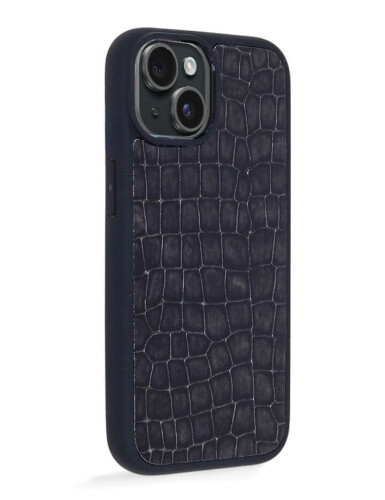 Deri iPhone Kılıf 15 Premium Füme - 3