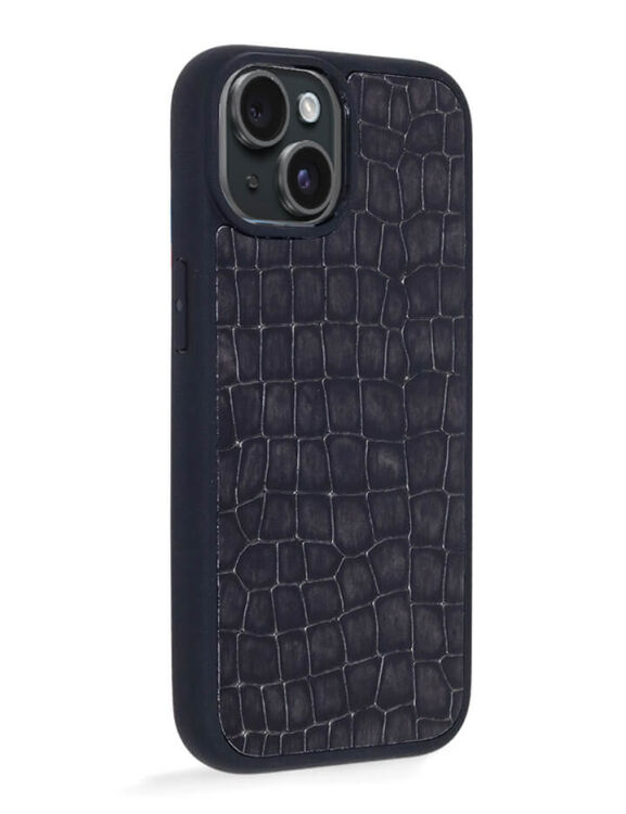 Deri iPhone Kılıf 15 Premium Füme - 3