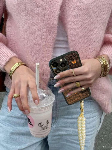 Deri iPhone Kılıf 15 Premium Füme - 4