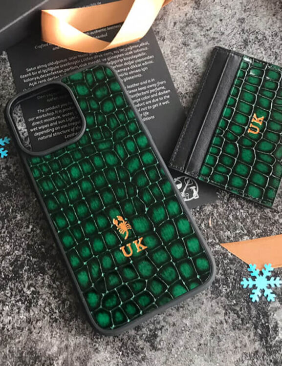 Deri iPhone Kılıf 15 Premium Yeşil - 4