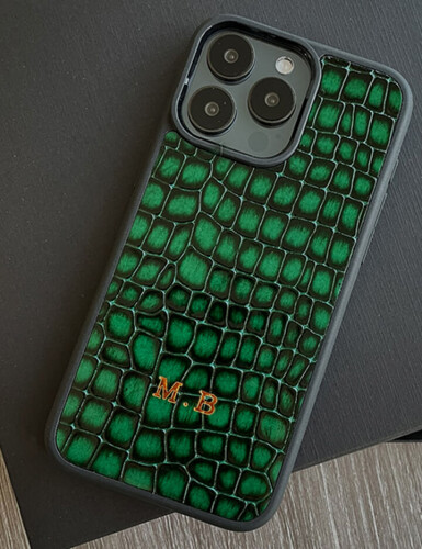 Deri iPhone Kılıf 15 Premium Yeşil - 6