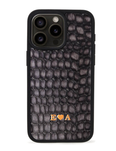 Deri iPhone Kılıf 15 Pro Premium Füme 