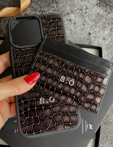 Deri iPhone Kılıf 15 Pro Premium Füme - 4