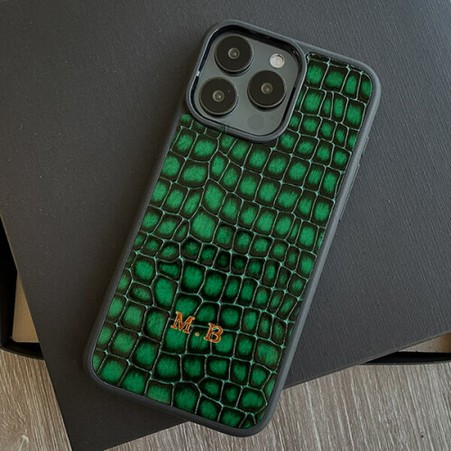Deri iPhone Kılıf 15 Pro Premium Yeşil - 