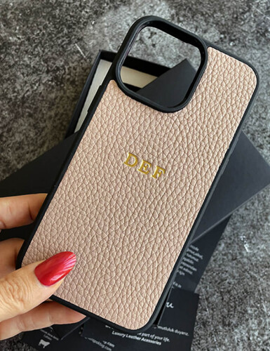 Deri iPhone Kılıf 15 Pro Pudra Togo - 3