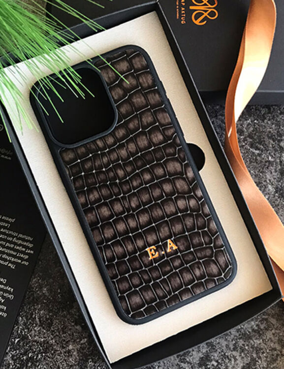 Deri iPhone Kılıf 15 Pro Max Premium Füme - 4