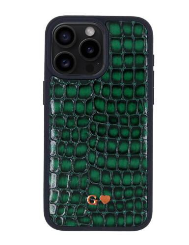 Deri iPhone Kılıf 15 Pro Max Premium Yeşil - 