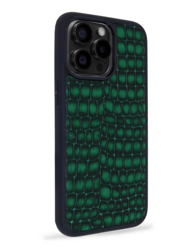 Deri iPhone Kılıf 15 Pro Max Premium Yeşil - 3