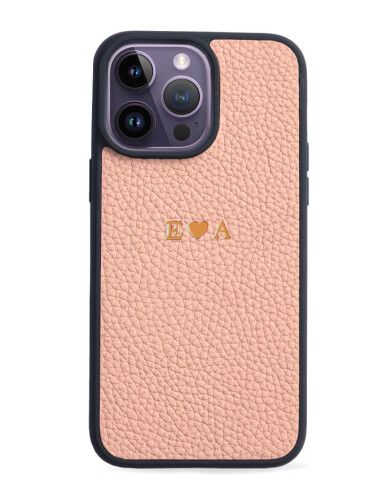 Deri iPhone Kılıf 15 Pro Max Pudra Togo - 