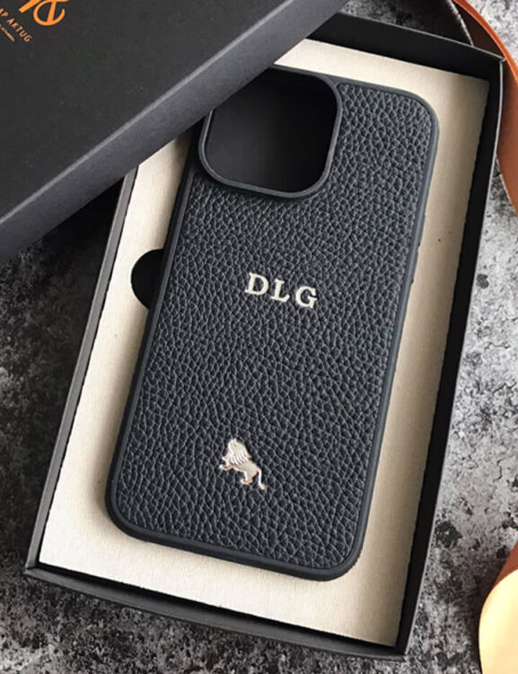 Deri iPhone Kılıf 15 Pro Max Siyah Togo - 4