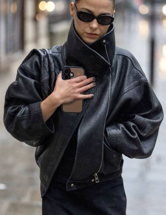 Deri iPhone Kılıf 15 Pro Max Vizon Togo - 2