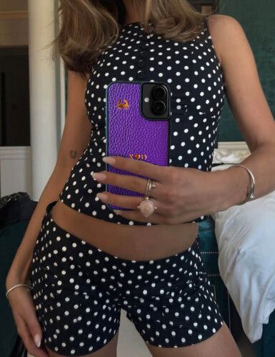 Deri iPhone Kılıf 16 Plus Mor Togo - (1)