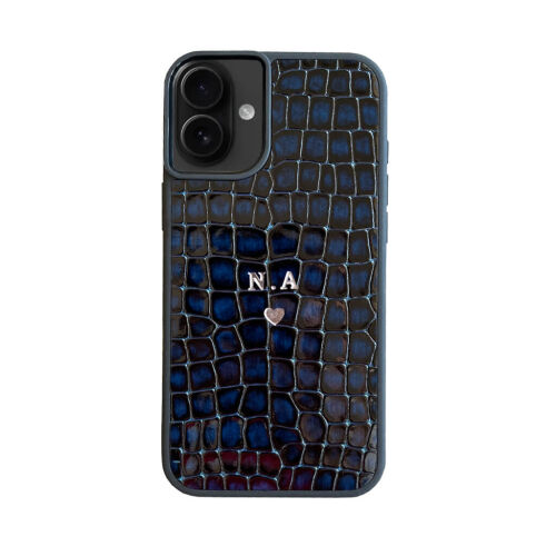 Deri iPhone Kılıf 16 Plus Premium Lacivert - 