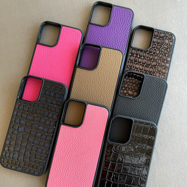 Deri iPhone Kılıf 16 Plus Siyah Croco - 7
