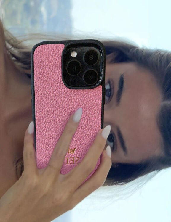 Deri iPhone Kılıf 16 Pro Max Pembe Togo - 3