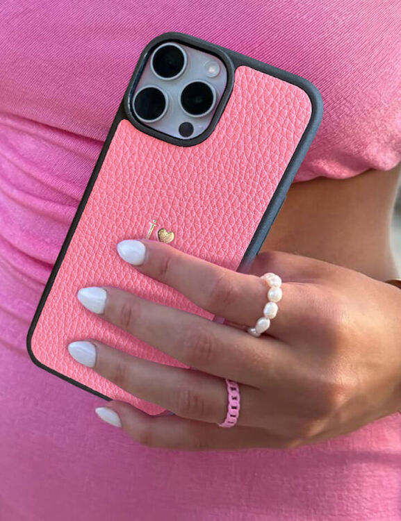 Deri iPhone Kılıf 16 Pro Max Pembe Togo - 2